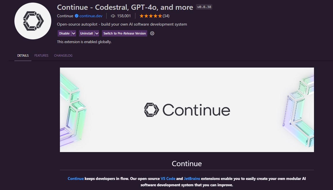 Continue VS code Extension